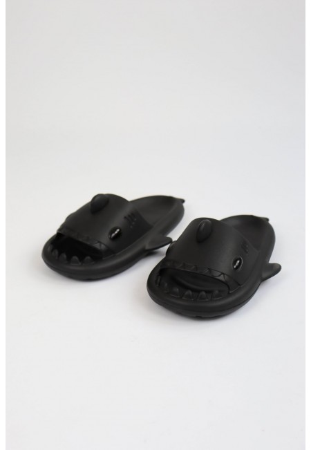 Wagoon  WG500 Köpekbalığı Siyah Unisex Tam Ortopedik Terlik Shark Slides