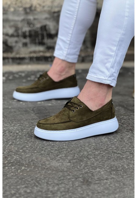 Wagoon WG508 Haki Süet Ortopedik Taban Erkek Casual Ayakkabı