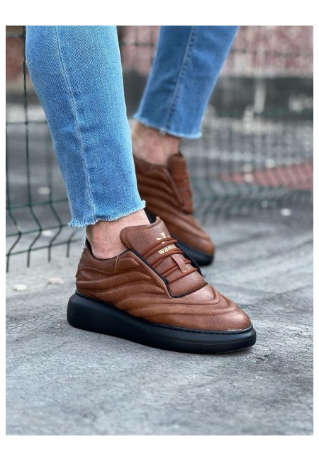 Wagoon WG094 Taba Siyah Erkek Casual Ayakkabı