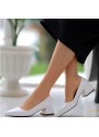 Xian Beyaz Cilt Topuklu Ayakkabı
