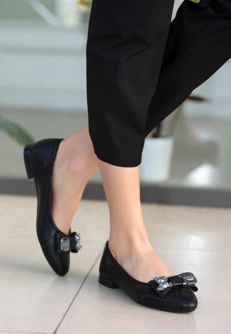 Coci Siyah Cilt Babet Ayakkabı