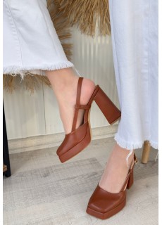 Mety Taba Cilt Topuklu Ayakkabı