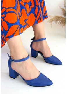 Mulen Mavi Cilt Topuklu Ayakkabı