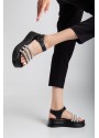 Lalen Siyah Kemerli Sandalet