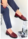 Narli Bordo Rugan Oxford Ayakkabı