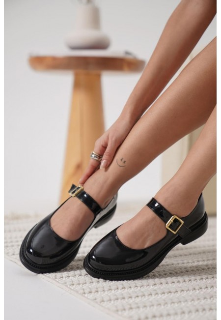 Yoko Siyah Rugan Oxford Ayakkabı