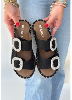 Hertas Siyah Nubuk Tokalı Terlik