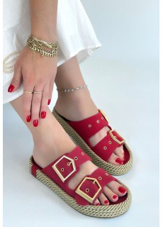 İces Kırmızı Nubuk Terlik