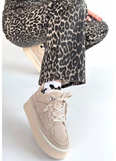 Muden Bej Süet Bağcıklı Bot