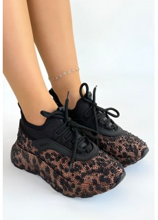 Rimay Kahverengi Cilt Boncuk İşlemeli Spor Ayakkabı