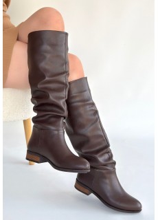 Winda Kahverengi Cilt Körüklü Çizme