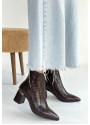 Meça Kahverengi Cilt Topuklu Bot
