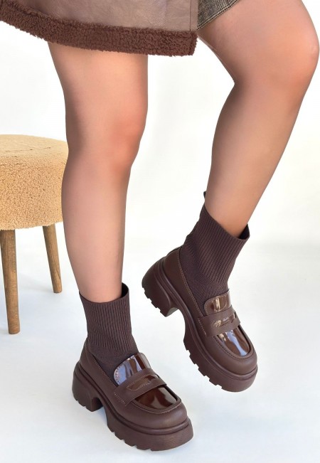 Wanye Kahverengi Cilt Cilt Streçli Bot Wanye Kahverengi Cilt Cilt Streçli Bot