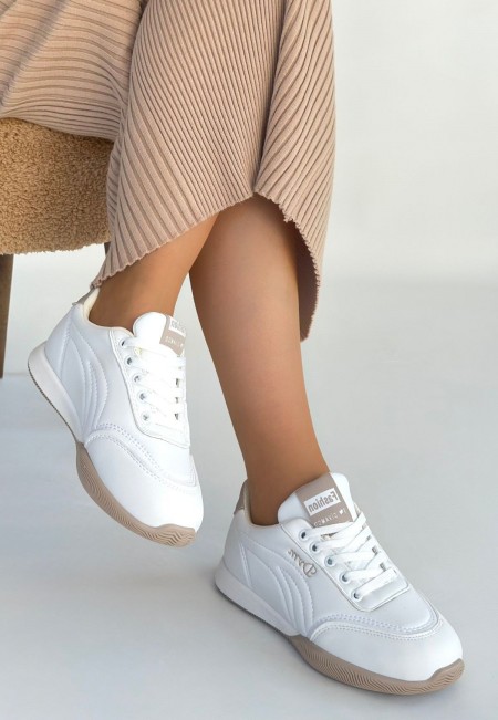 Tawen Beyaz Cilt Bağcıklı Spor Ayakkabı Tawen Beyaz Cilt Bağcıklı Spor Ayakkabı