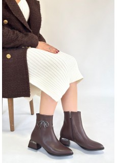 Harly Kahverengi Cilt Topuklu Bot