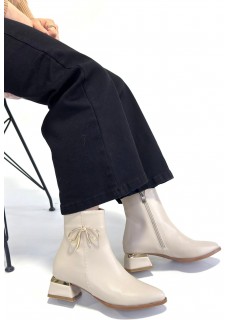 Harly Bej Cilt Topuklu Bot