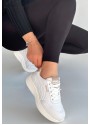 Yejja Beyaz Cilt Bağcıklı Spor Ayakkabı
