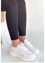 Yejja Beyaz Cilt Bağcıklı Spor Ayakkabı
