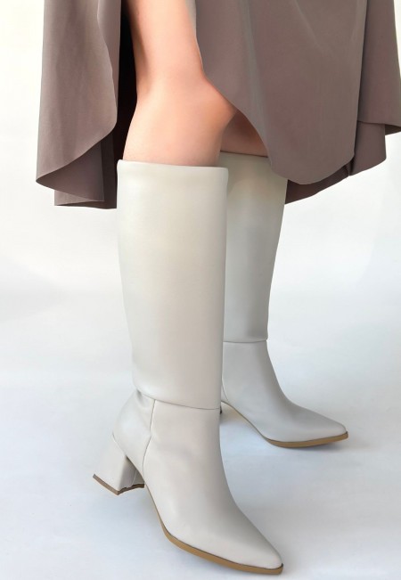 Roksa Ten Cilt Topuklu Çizme Roksa Ten Cilt Topuklu Çizme