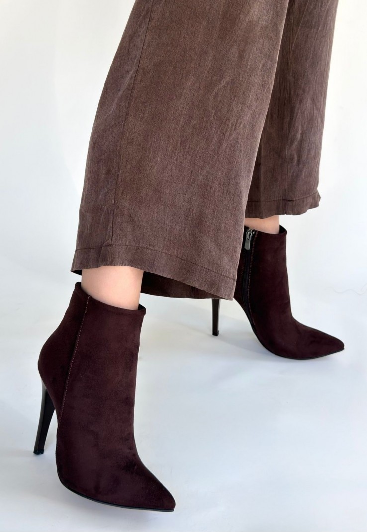 Blan Acı Kahve Süet Topuklu Bot