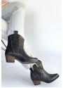 Matin Siyah Cilt Topuklu Bot
