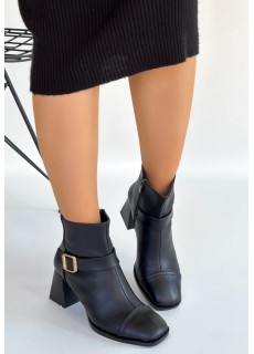Mejjo Siyah Cilt Topuklu Bot