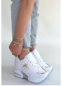 Wody Beyaz Cilt Simli Bağcıklı Spor Ayakkabı Wody Beyaz Cilt Simli Bağcıklı Spor Ayakkabı