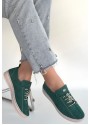 Warte Yeşil Süet Bağcıklı Spor Ayakkabı