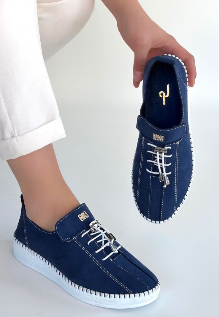 Warte Lacivert Süet Bağcıklı Spor Ayakkabı Warte Lacivert Süet Bağcıklı Spor Ayakkabı