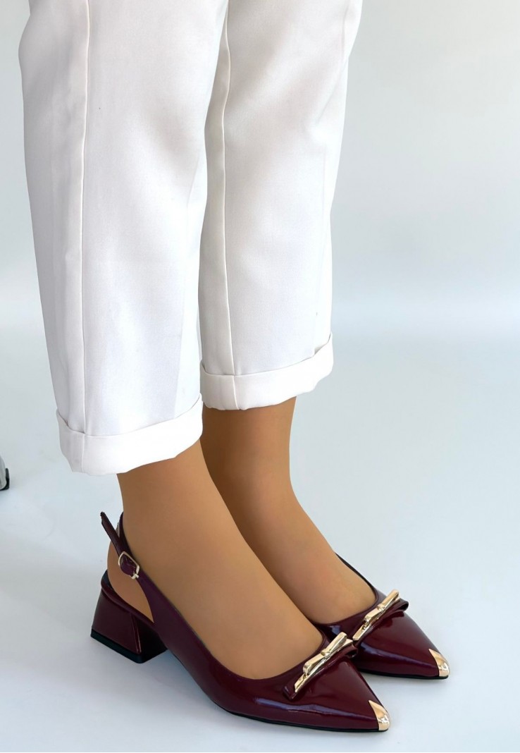 Ricy Bordo Rugan Topuklu Ayakkabı Ricy Bordo Rugan Topuklu Ayakkabı