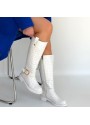 Metta Beyaz Cilt Desenli Çizme