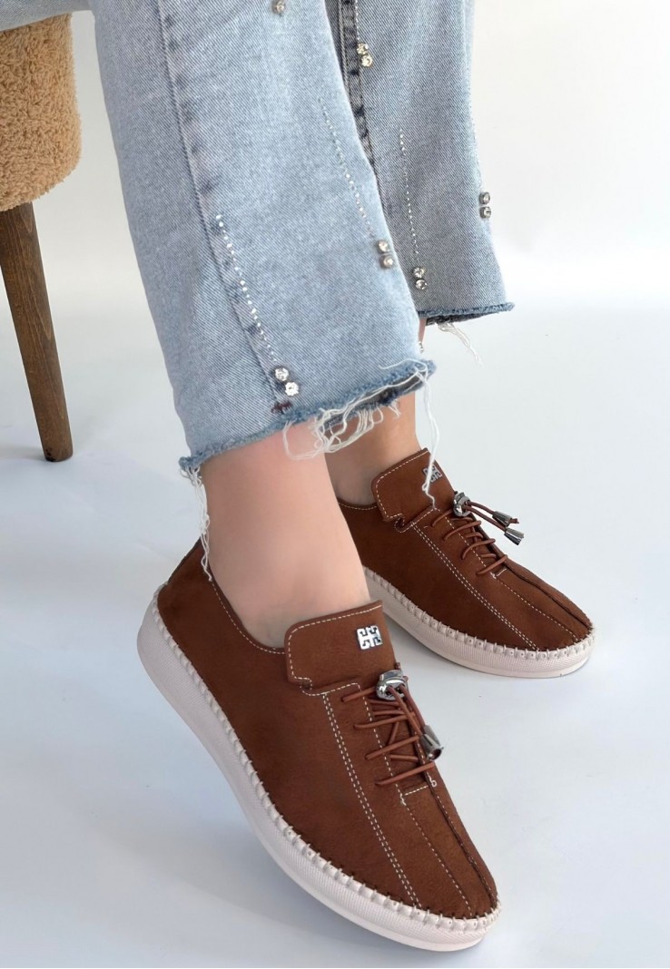 Warte Kahverengi Süet Bağcıklı Spor Ayakkabı Warte Kahverengi Süet Bağcıklı Spor Ayakkabı