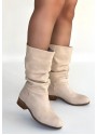 Plod Bej Cilt Körüklü Çizme