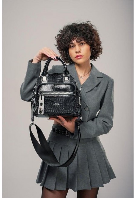 Şaty Siyah Cilt Ve Omuz Çantası