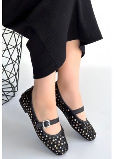 Moden Siyah Süet Babae Ayakkabı