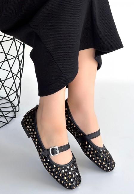 Moden Siyah Süet Babae Ayakkabı Moden Siyah Süet Babae Ayakkabı