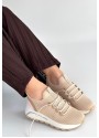 Feort Bej Triko Bağcıklı Spor Ayakkabı