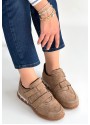 Tunga Bej Süet Cırt Cırtlı Spor Ayakkabı