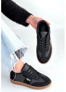 Lunga Siyah Cilt Bağcıklı Spor Ayakkabı