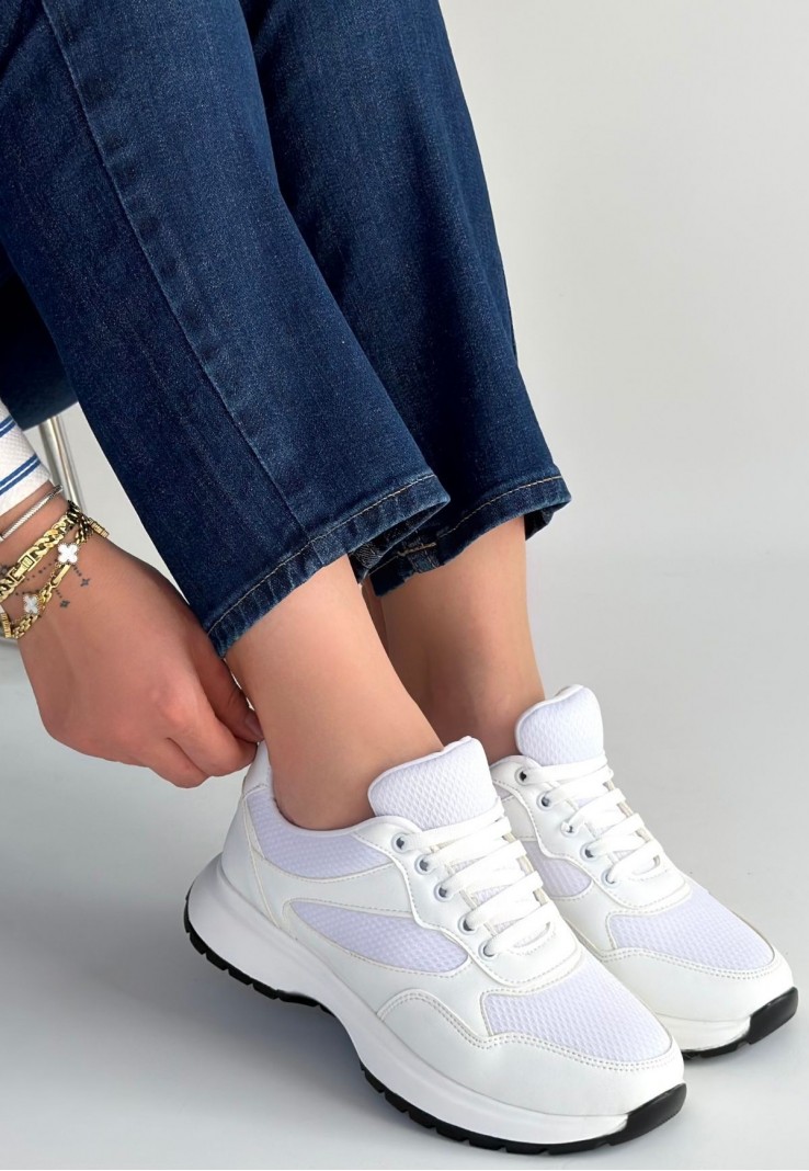 Slar Beyaz Cilt Spor Ayakkabı