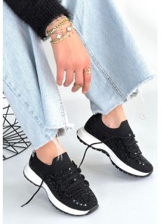 Ceas Siyah Triko Bağcıklı Spor Ayakkabı