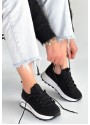 Feort Siyah Triko Bağcıklı Spor Ayakkabı