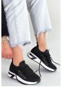 Belan Siyah Triko Bağcıklı Spor Ayakkabı