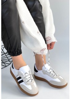 Zerti Beyaz Cilt Bağcıklı Spor Ayakkabı
