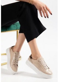 Jetan Bej Rugan Bağcıklı Spor Ayakkabı