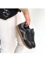Mier Siyah Cilt Bağcıklı Spor Ayakkabı