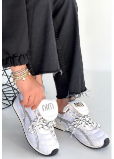 Dissa Beyaz Cilt Bağcıklı Paraşüt Detaylı Spor Ayakkabı