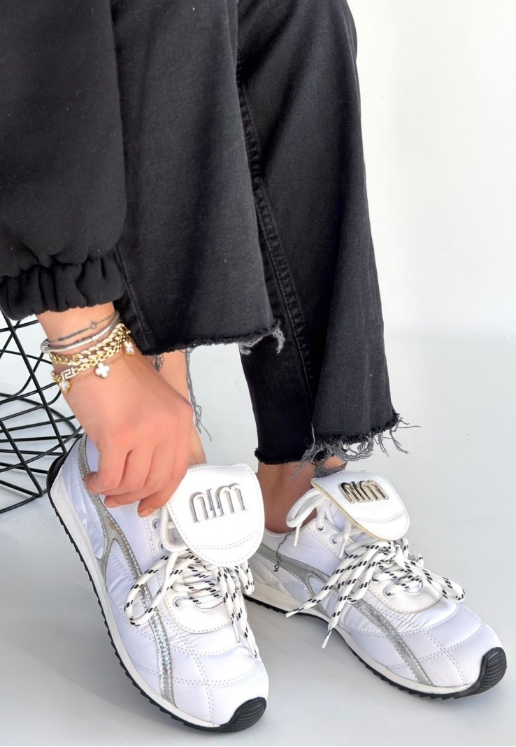 Dissa Beyaz Cilt Bağcıklı Paraşüt Detaylı Spor Ayakkabı