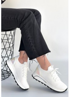 Feort Beyaz Triko Bağcıklı Spor Ayakkabı