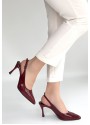 Uster Bordo Rugan Topuklu Ayakkabı